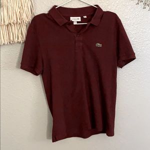 Lacoste slim fit US medium burgundy color polo